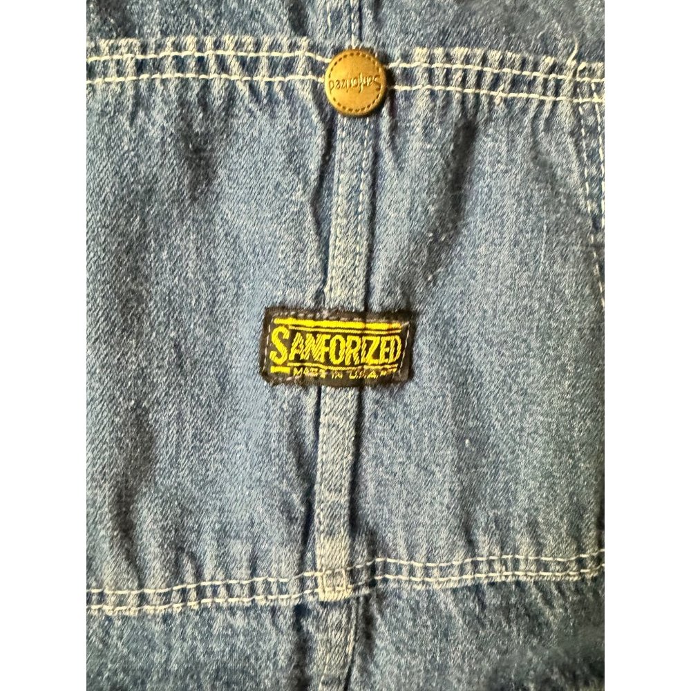 Vintage Sanforized Denim Button Overalls Work Wear Jeans Pants Railroad Distress - Picture 3 of 11